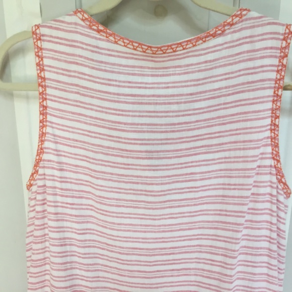 Beachlunchlounge Pink Linen Blend Striped Mini Dress - Picture 15 of 16